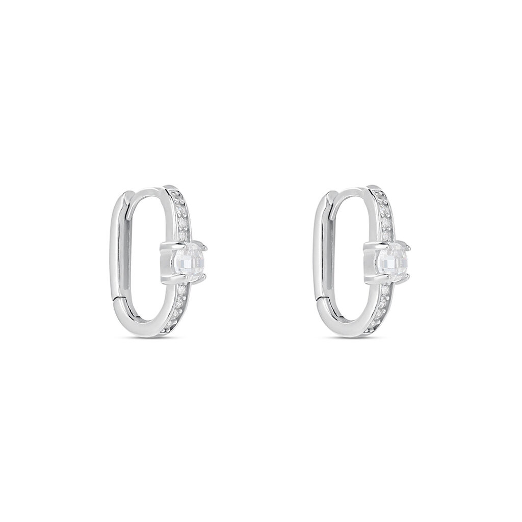 Créoles Francene Argent Blanc Oxyde De Zirconium