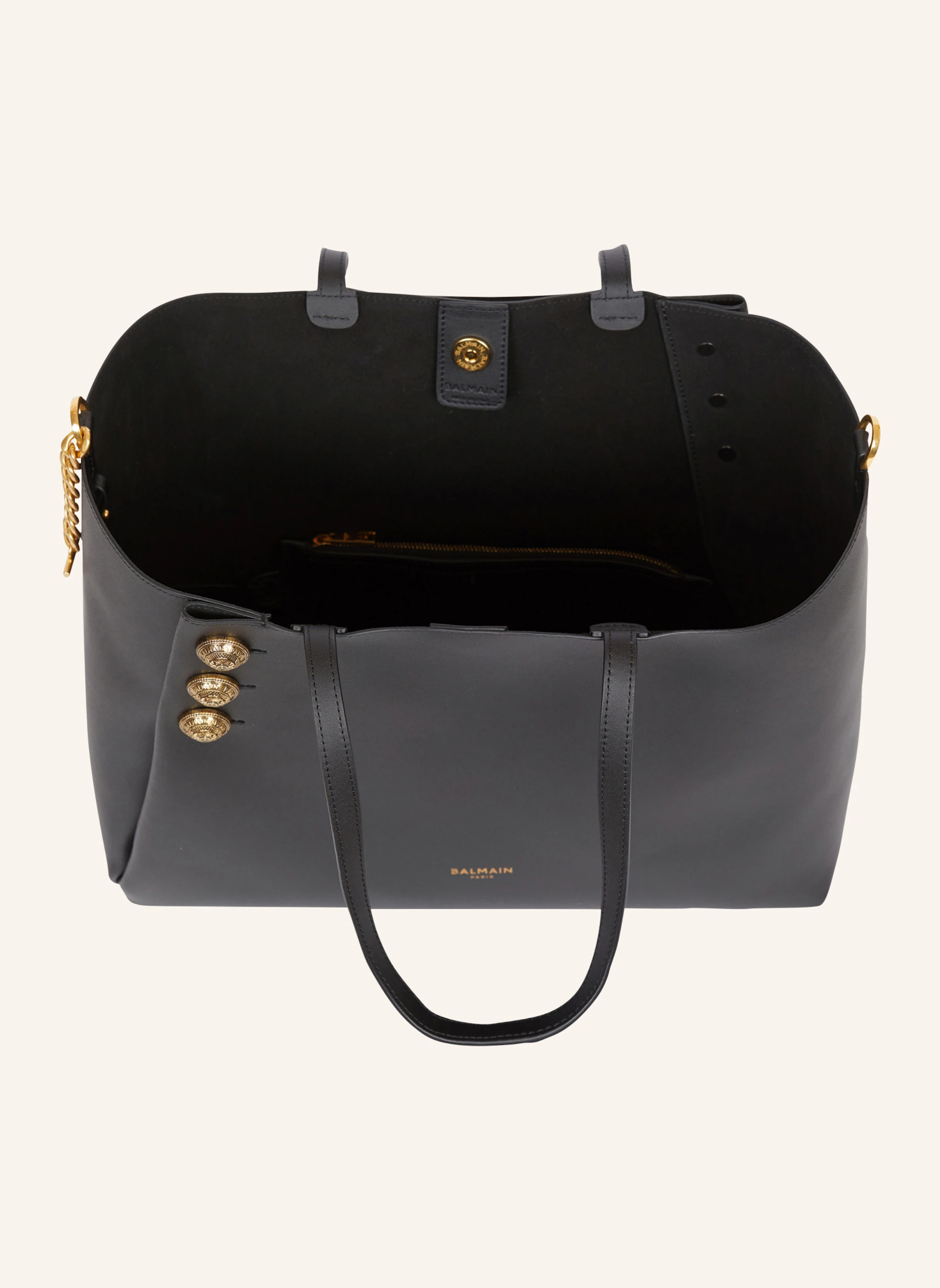 BALMAIN Shopper Emblčme aus Leder