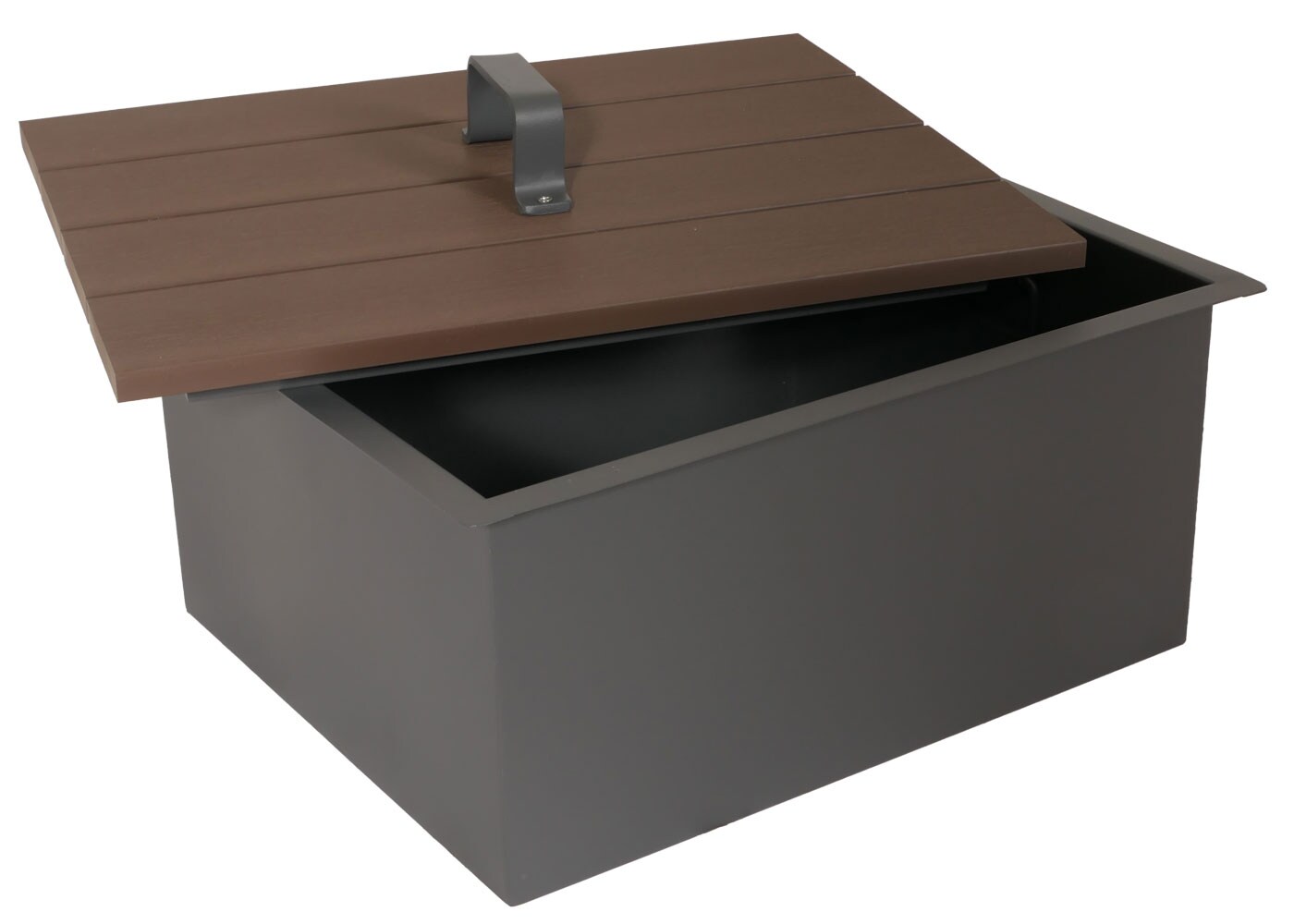 Aluminium Outdoor-Küche 3-teilig MCW-M64, Außenküche Garten Servierwagen Eiskübel Schrank ~ anthrazit, dunkle Holzoptik
