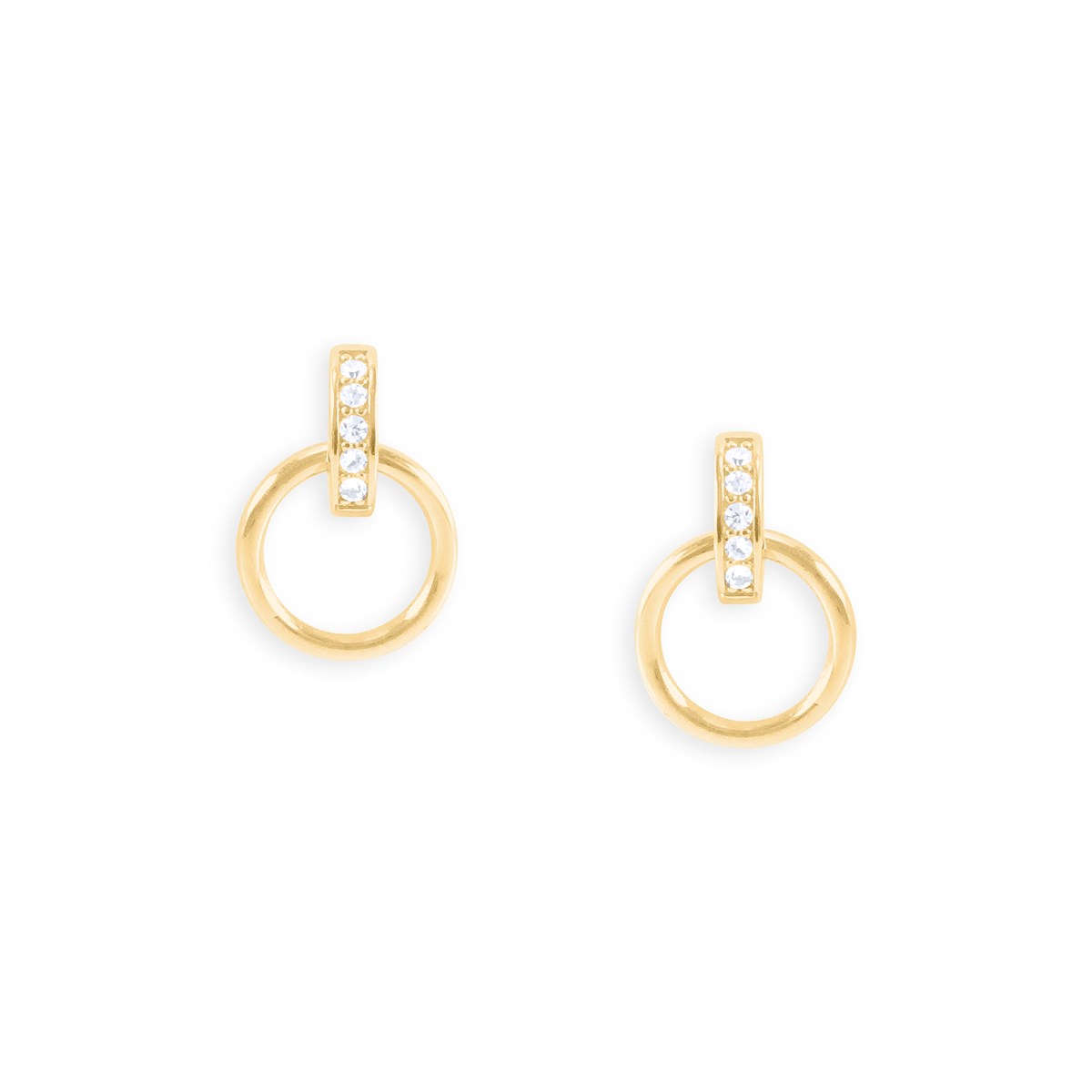 Boucles d'oreilles plaquées or avec oxydes de zirconium