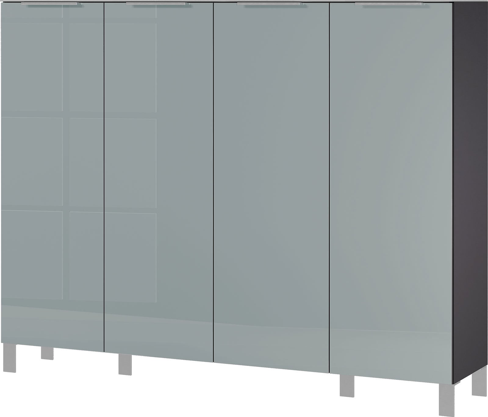 vito Schuhschrank SIRIANO 160 x 127 cm silbergrau/ anthrazit