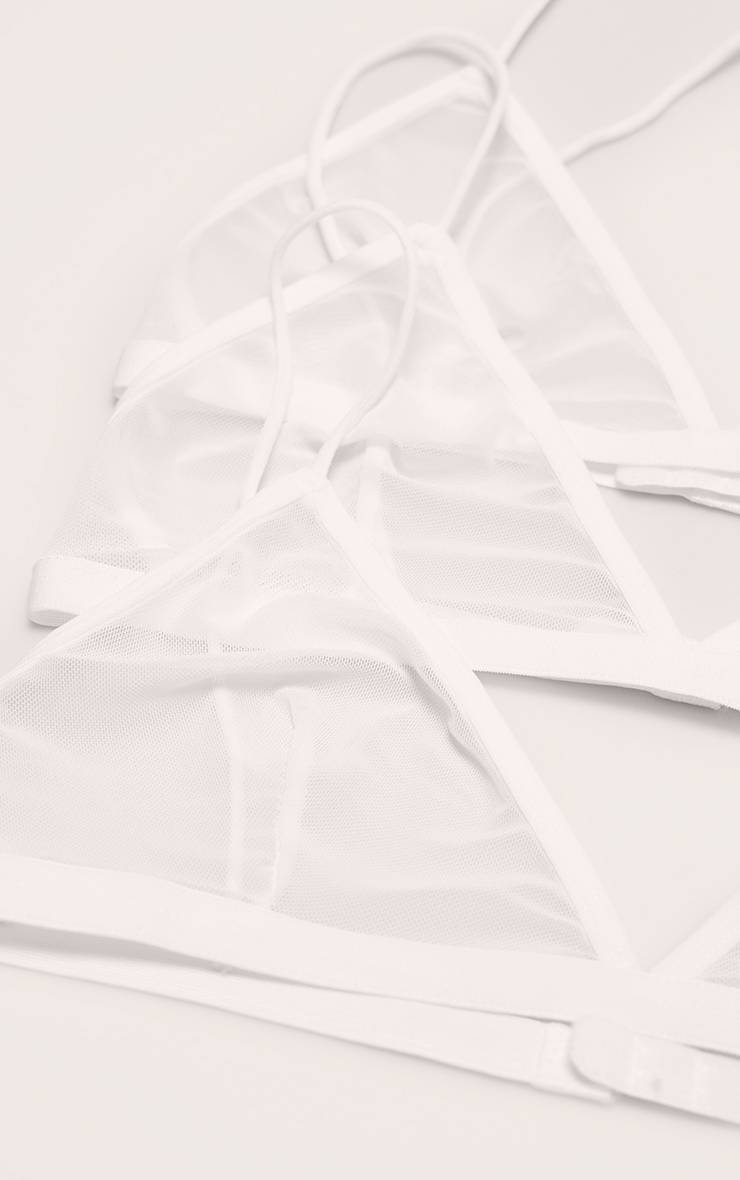 Blanc Lot De 3 Brassières Triangle Basiques En Mesh