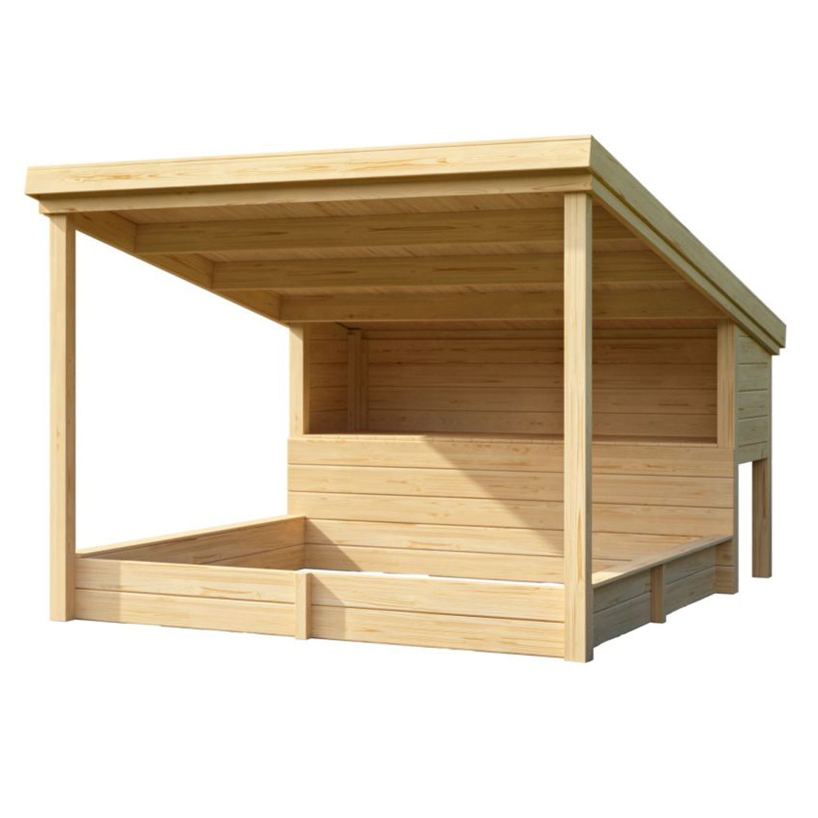 Kinderspielhaus PIPPI 2 - natur - Fichte massiv - 200x272 cm