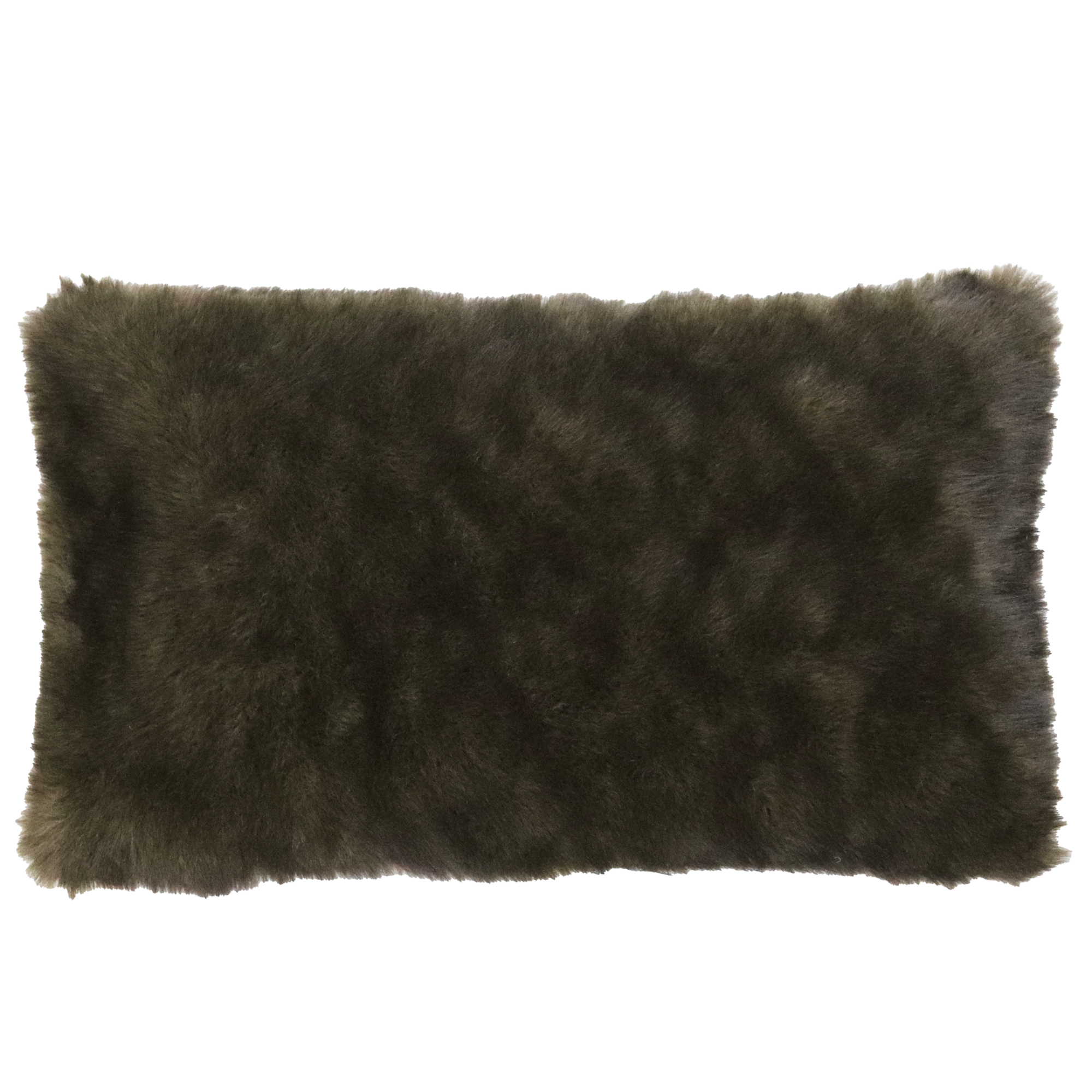 kussen bont 53x36 cm olijf