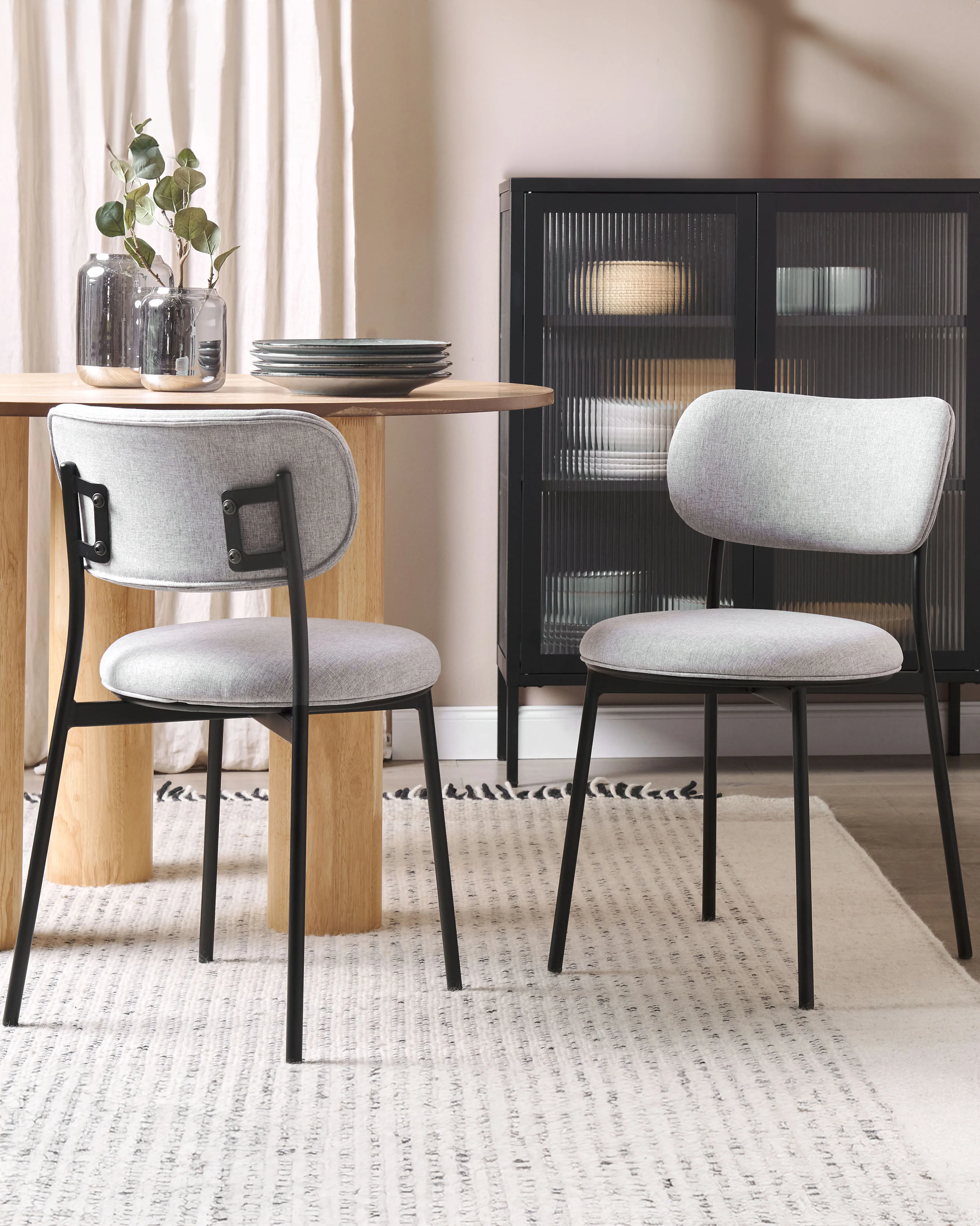 Set van 2 eetkamerstoelen CASEY Lichtgrijs