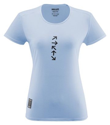 T-Shirt de Trail Femme Millet Intense Print Bleu Clair