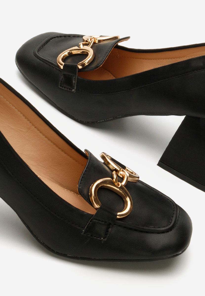 Chaussures à talon épais noirs Lidia
