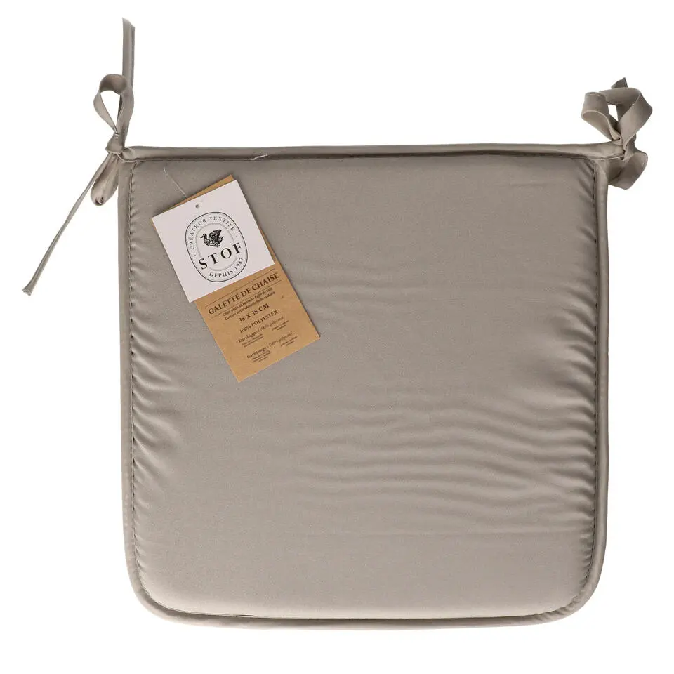 Stof Textile Home stoelkussens - grijs - 38 x 38 x 3 cm