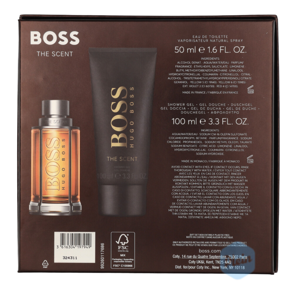 Hugo Boss The Scent Geschenkset Eau de Toilette Spray 50ml +Douchegel 100ml150 ml