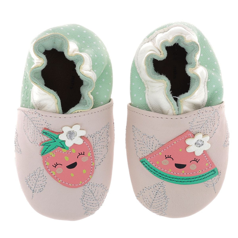 Robeez Robeez Chaussons Fruits Party Rose Clair Vert Clair