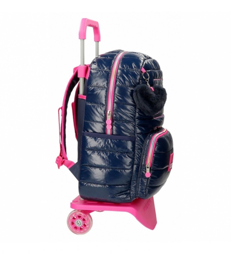 Enso Mochila Make a Wish con carro azul, rosa-32x44x15cm-