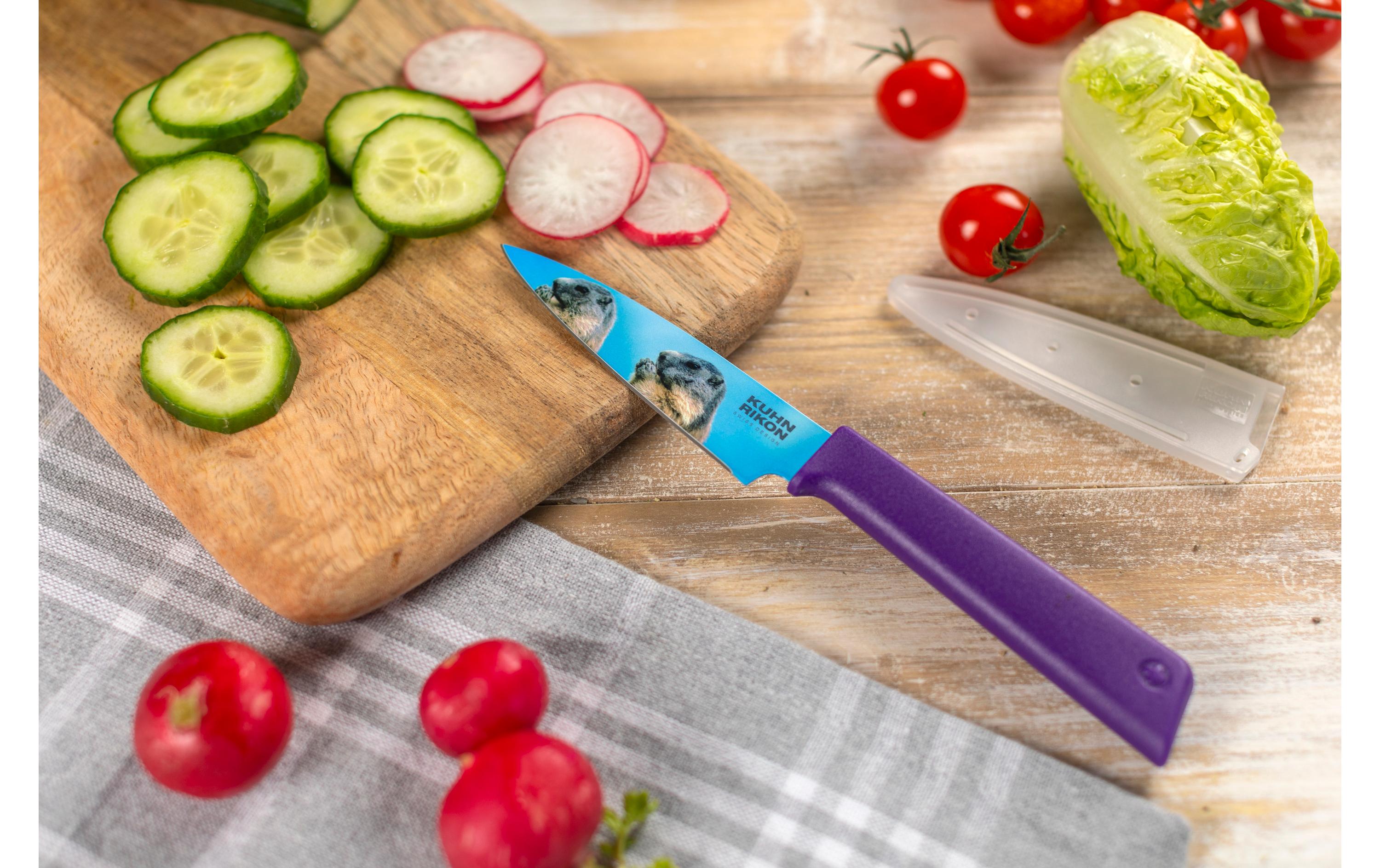 Rüstmesser Colori Murmeltier ViolettObst- und Gemüsemesser mit glattem Schliff