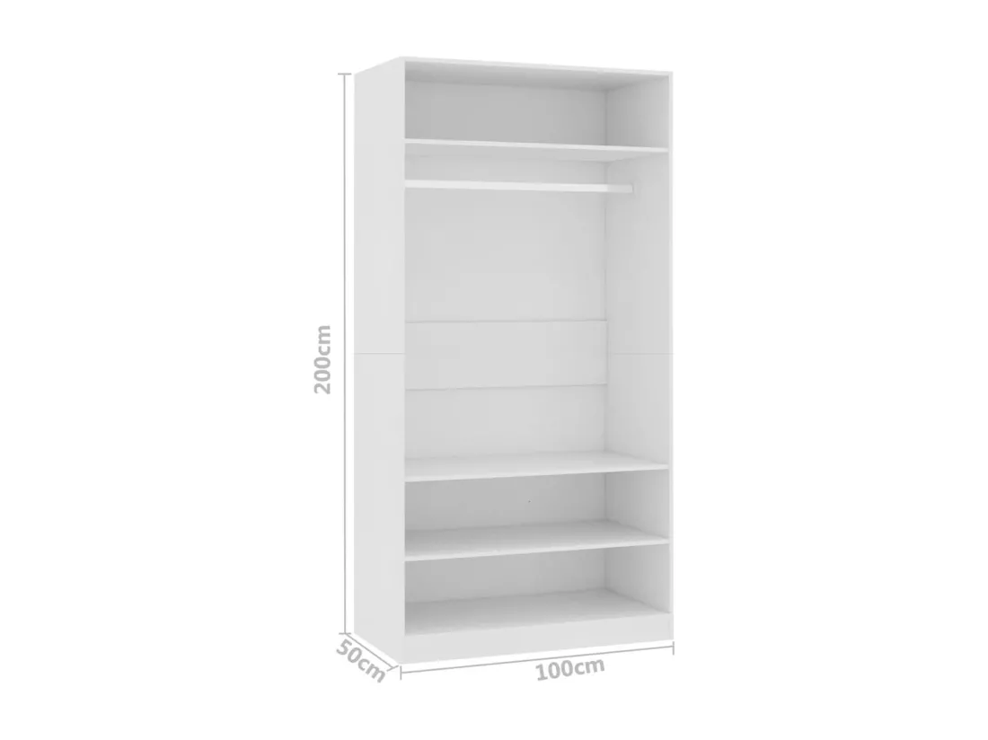 Garde-robe Blanc 100 x 50 x 200 cm Bois d'ingénierie