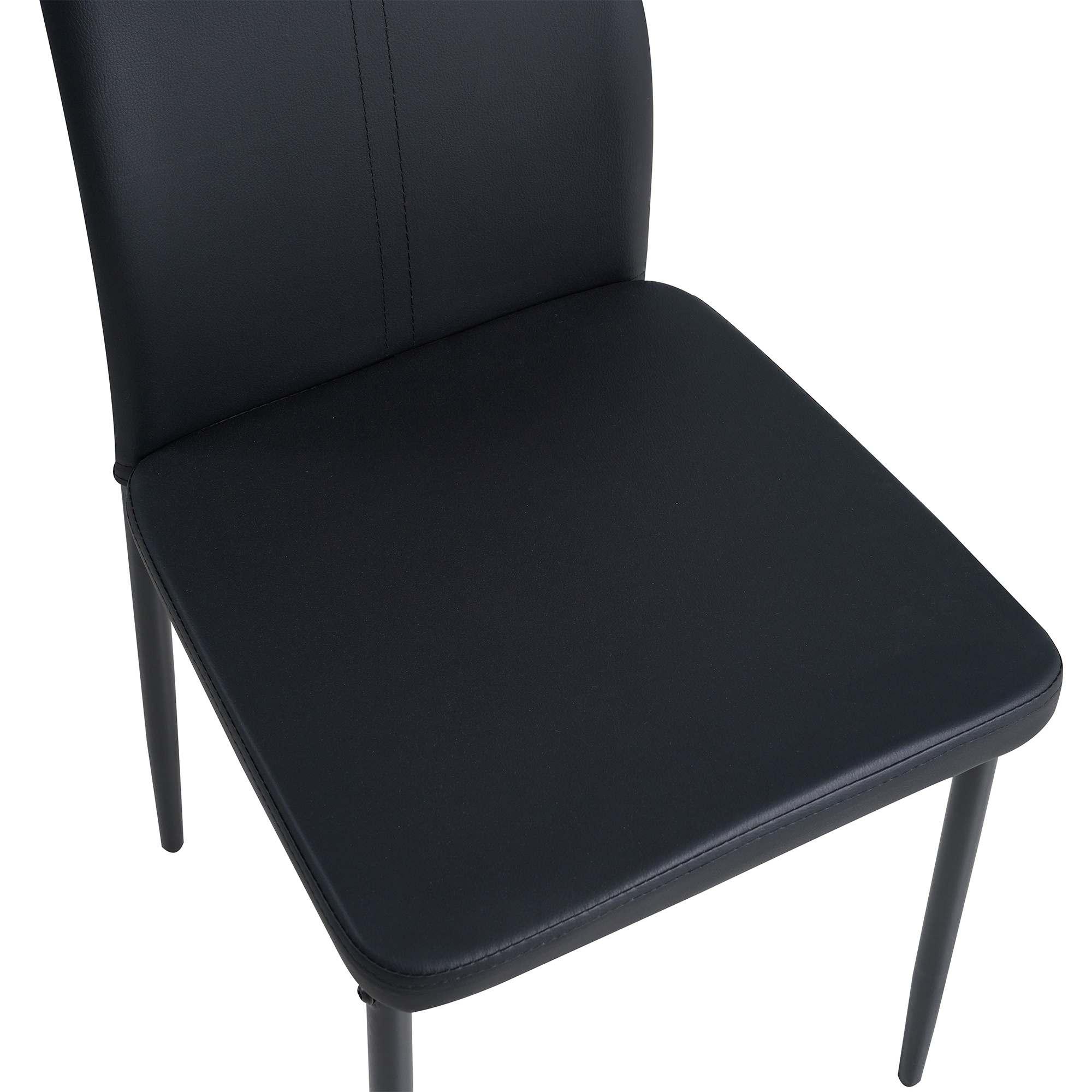 Albatros Esszimmerstühle SALERNO 4er Set, Schwarz -Edles Italienisches Design, Polsterstuhl Kunstleder-Bezug, Modern und Stilvoll am Esstisch - Küchenstuhl, Stuhl Esszimmer hohe Belastbarkei