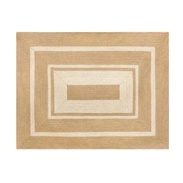 Modern Natural Jute Oval Rectangular Rug | Minimal Hand Woven Durable Mat Carpet