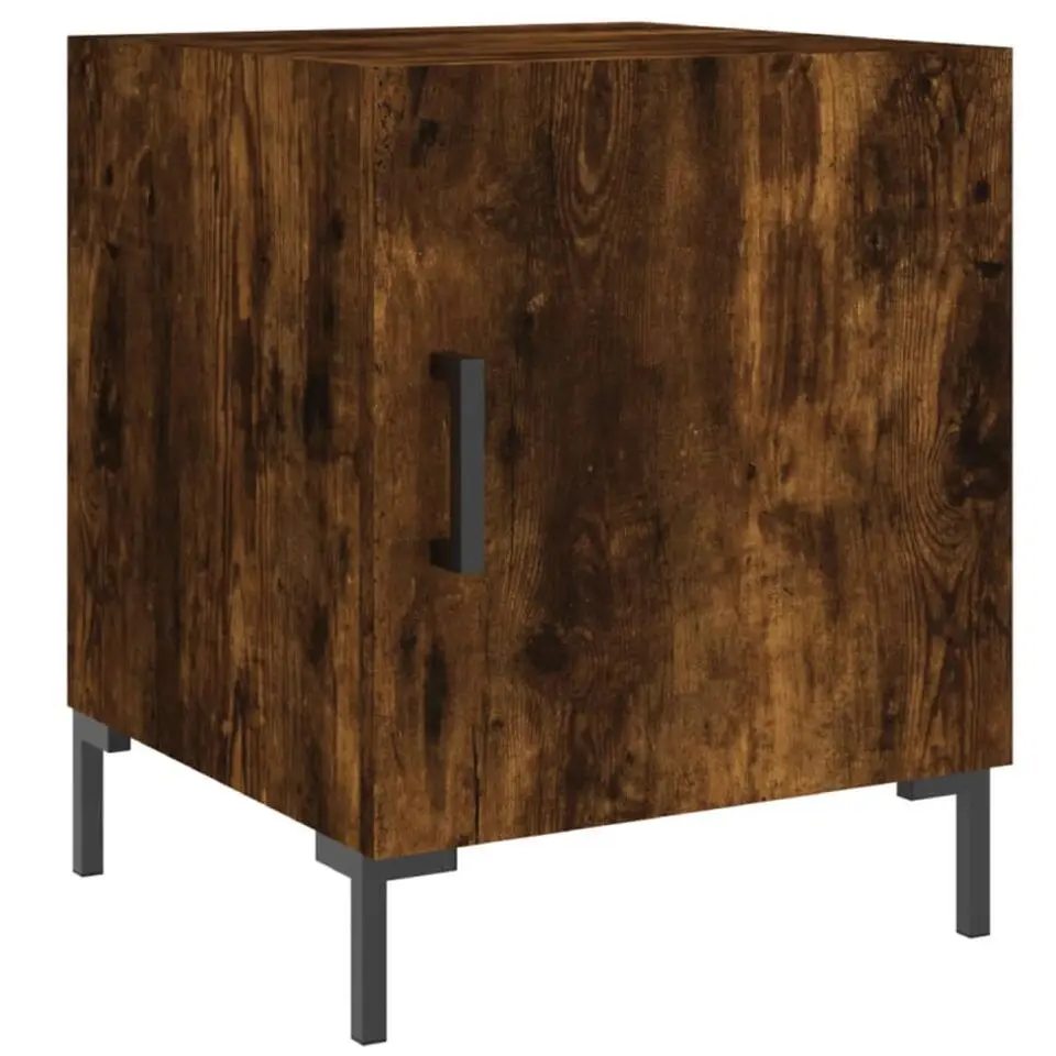 vidaXL - Set van 2 industrieel Nachtkastjes - Gerookt eiken - 40x40x50 cm