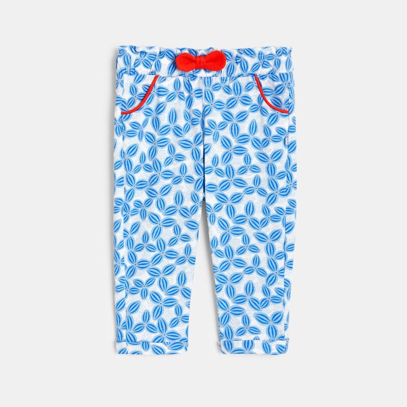 Pantalon fluide impression graphique bleu bébé fille Bleu