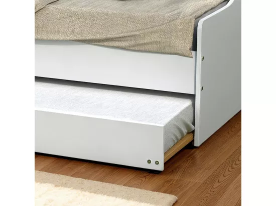 Lit gigogne SWEET 90x190 + 2 sommiers + 1 tiroir-lit / Blanc