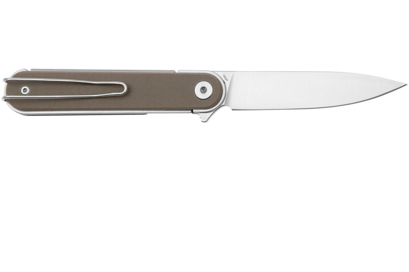 Real Steel Iris Flipper 8061AC Satin 12C27, Coyote G10, zakmes