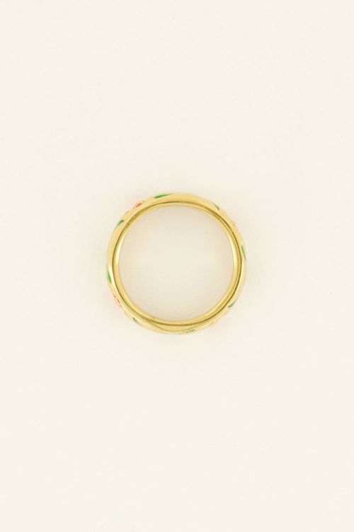 Casa fiore ring met rode bloemen