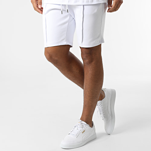 Ensemble Tee Shirt Et Short Jogging LL607 Blanc