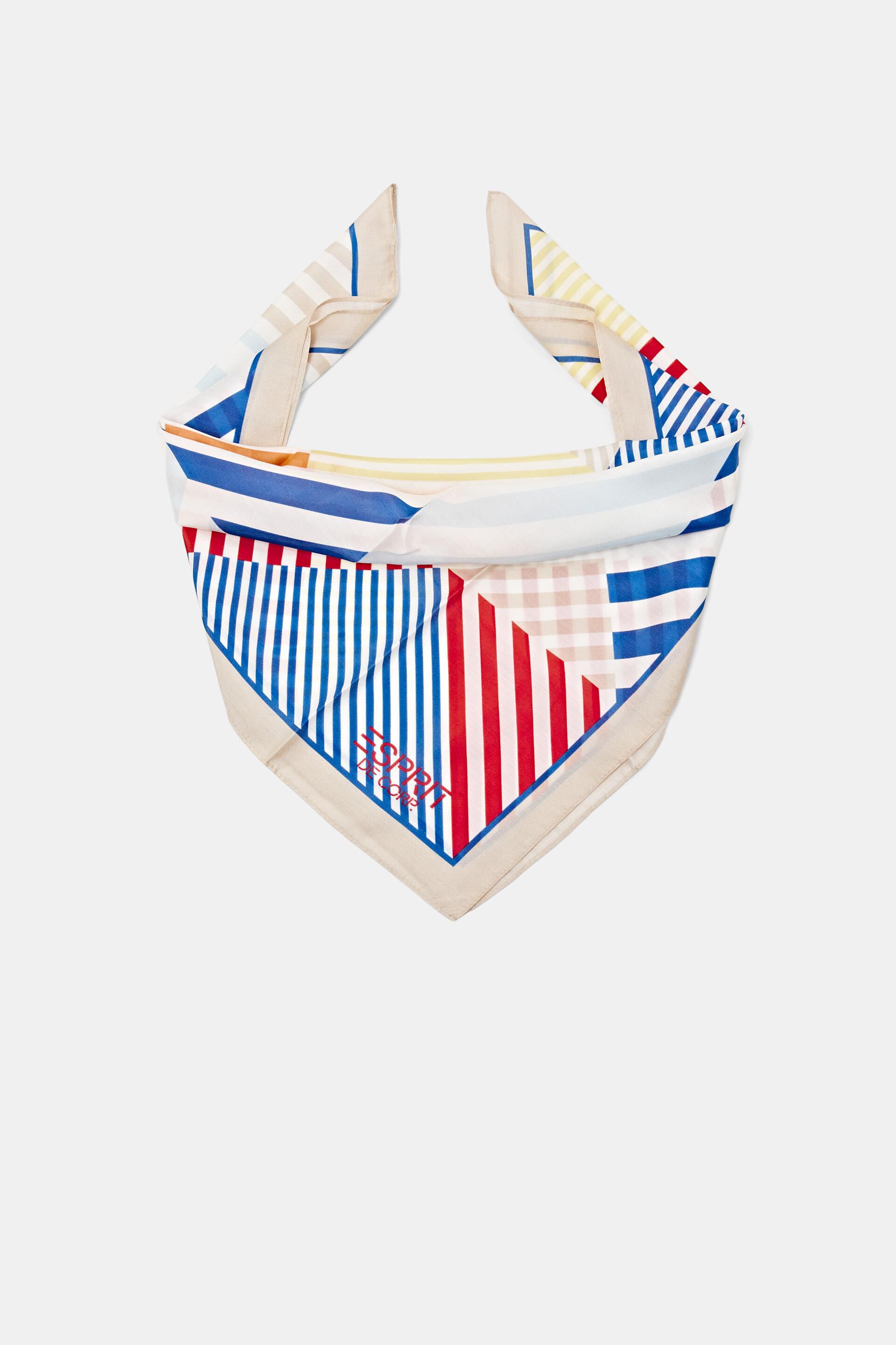 Foulard carré à teneur en soie animé d’un mélange de motifs