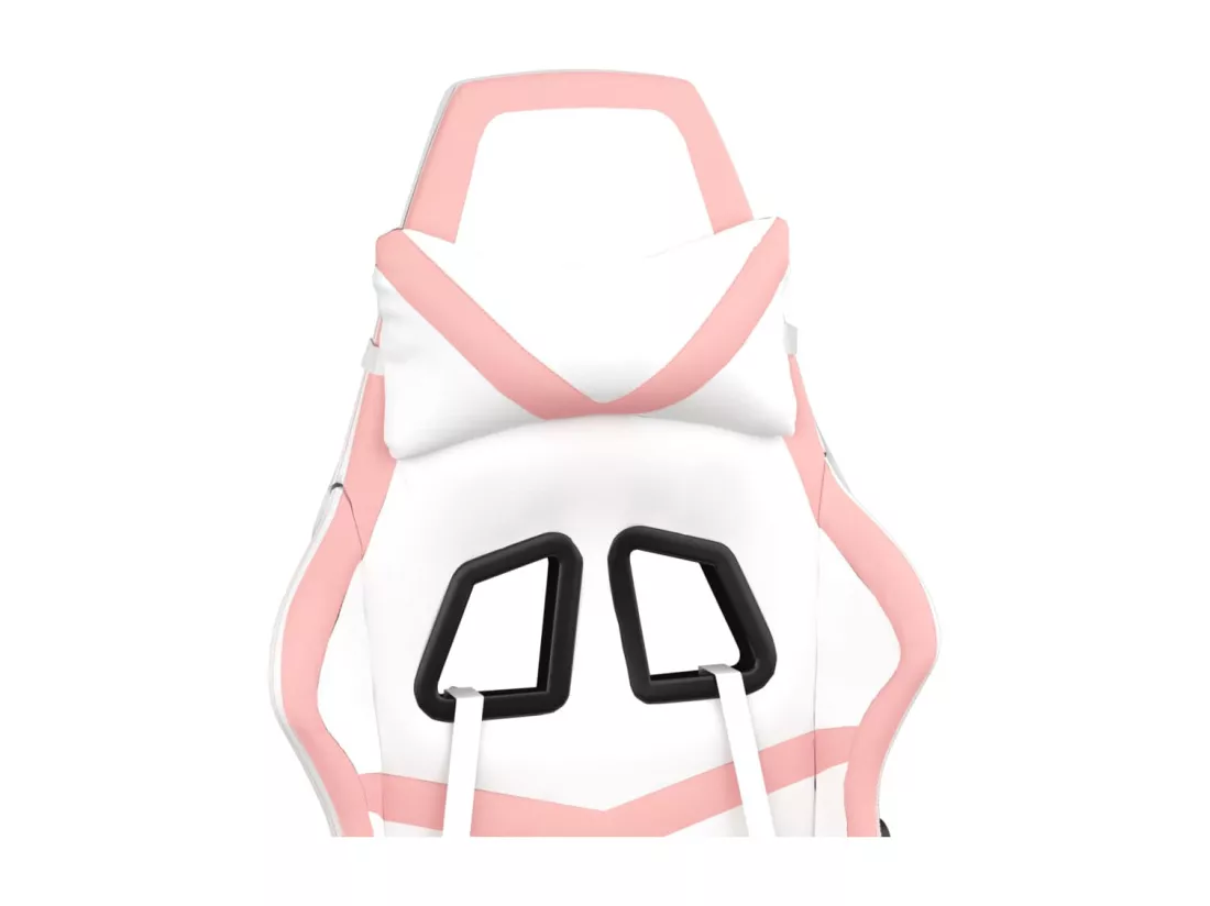 Chaise de jeu avec repose-pied Blanc et rose Similicuir