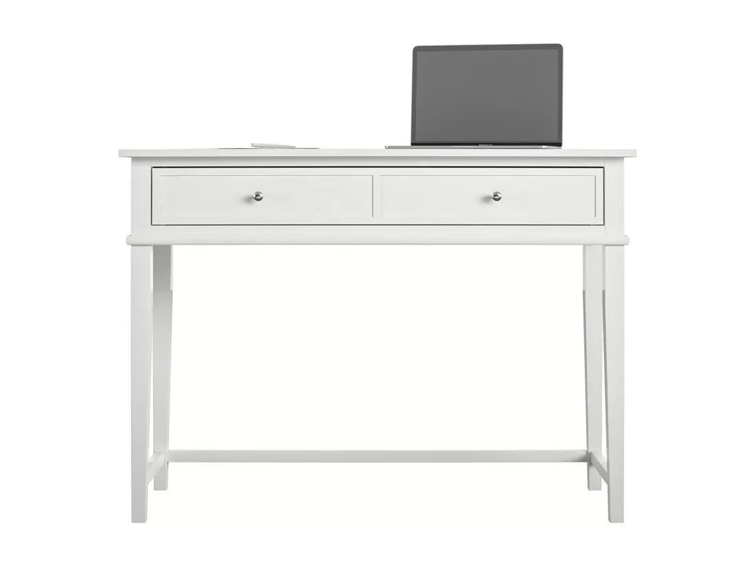 Franklin | Bureau avec 2 tiroirs en MDF blanc