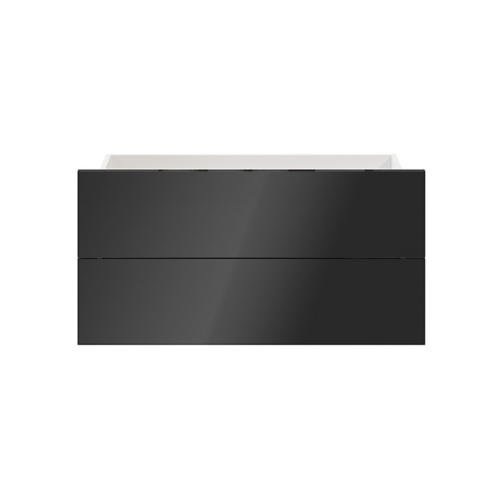 Lot de 2 tiroirs anthracite brillant GoodHome Atomia H. 18,5 x L. 74,4 x P. 30 cm