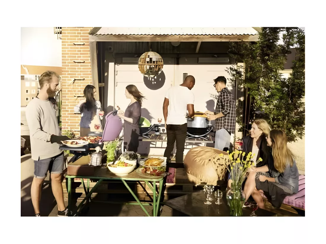 Weber Barbecue électrique sur pieds 2200w gris foncé - q1400stand
