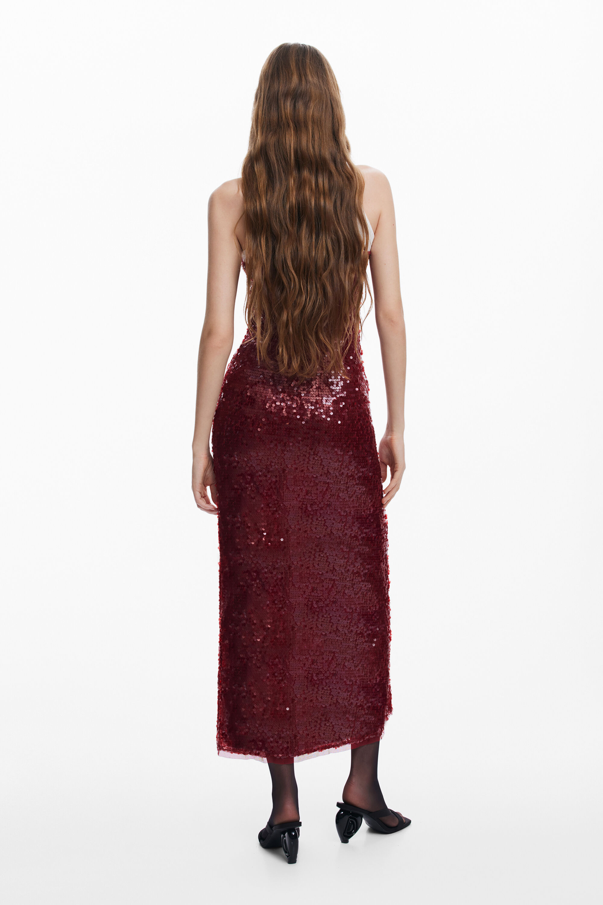 Vestido midi combinado