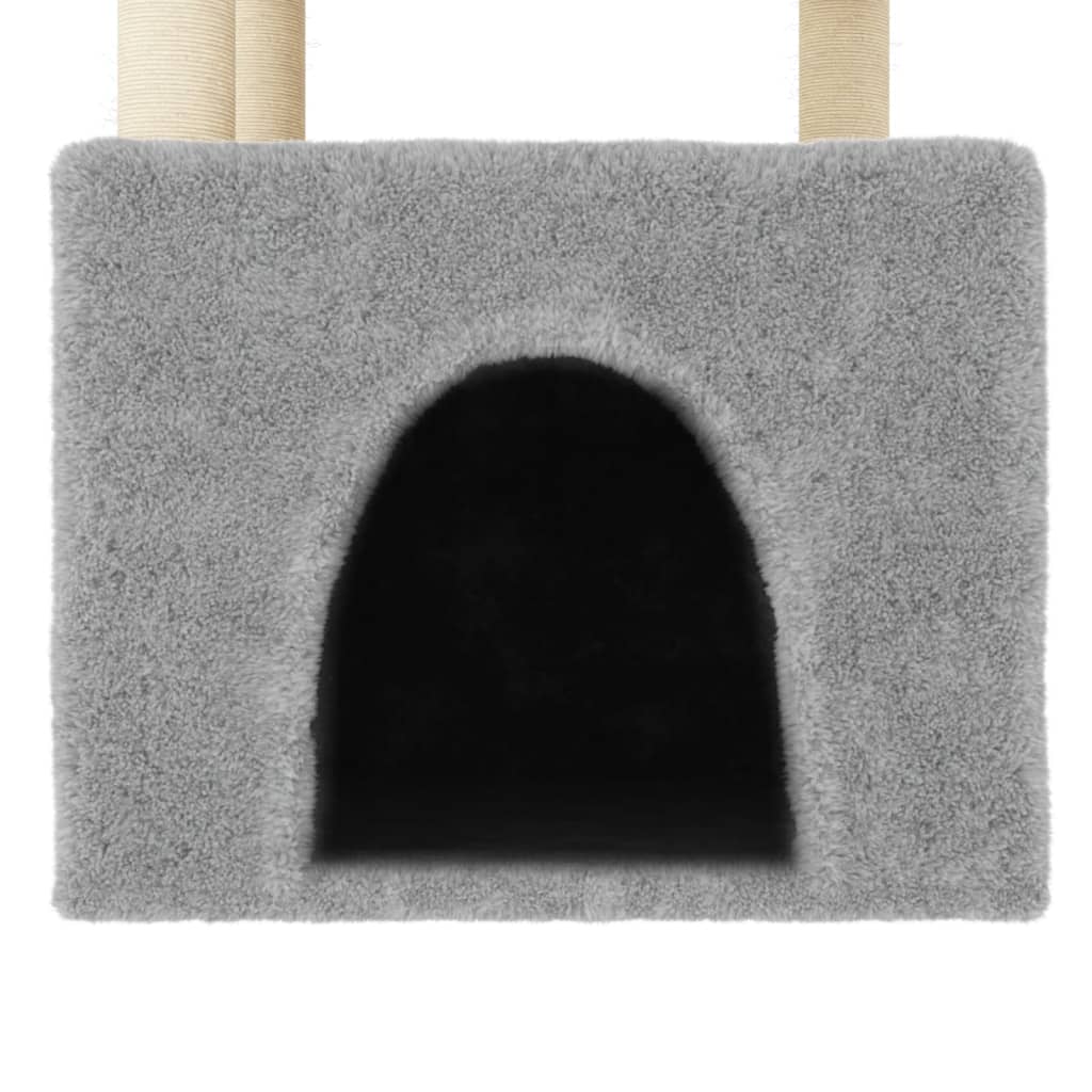 Arranhador para gatos vidaXL com postes de sisal cinza claro, 109,5 cm