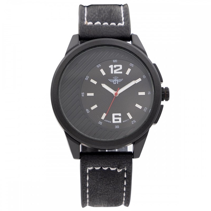 Montre Homme M. JOHN bracelet Cuir Noir