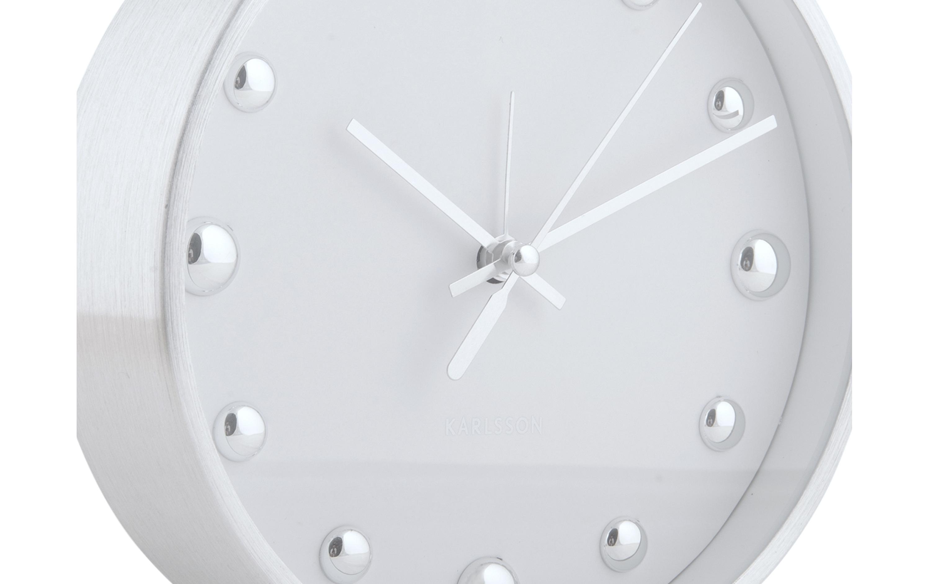 Klassischer Wecker Shiny Dots White / SilverMinimalistischer, eleganter Wecker