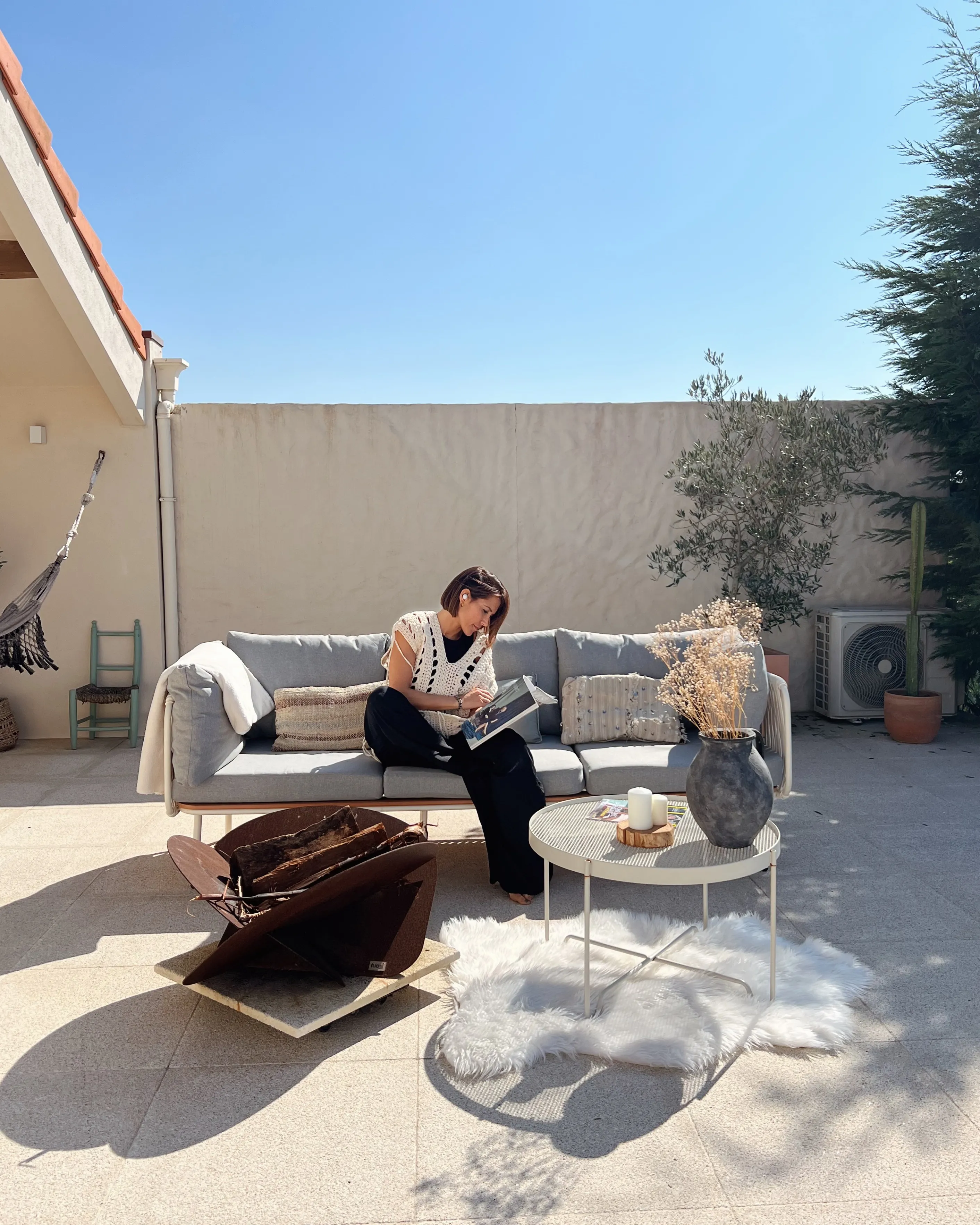 Tuin loungebank 3-zits SENISE Metaal Grijs