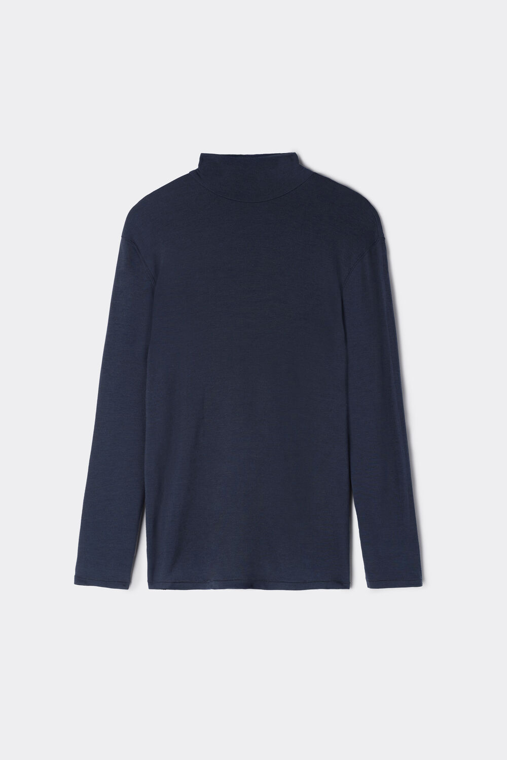 Blusa de manga comprida e gola alta em modal e cashmere