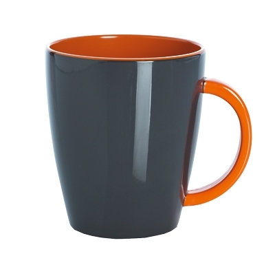 Henkelbecher grau-orange