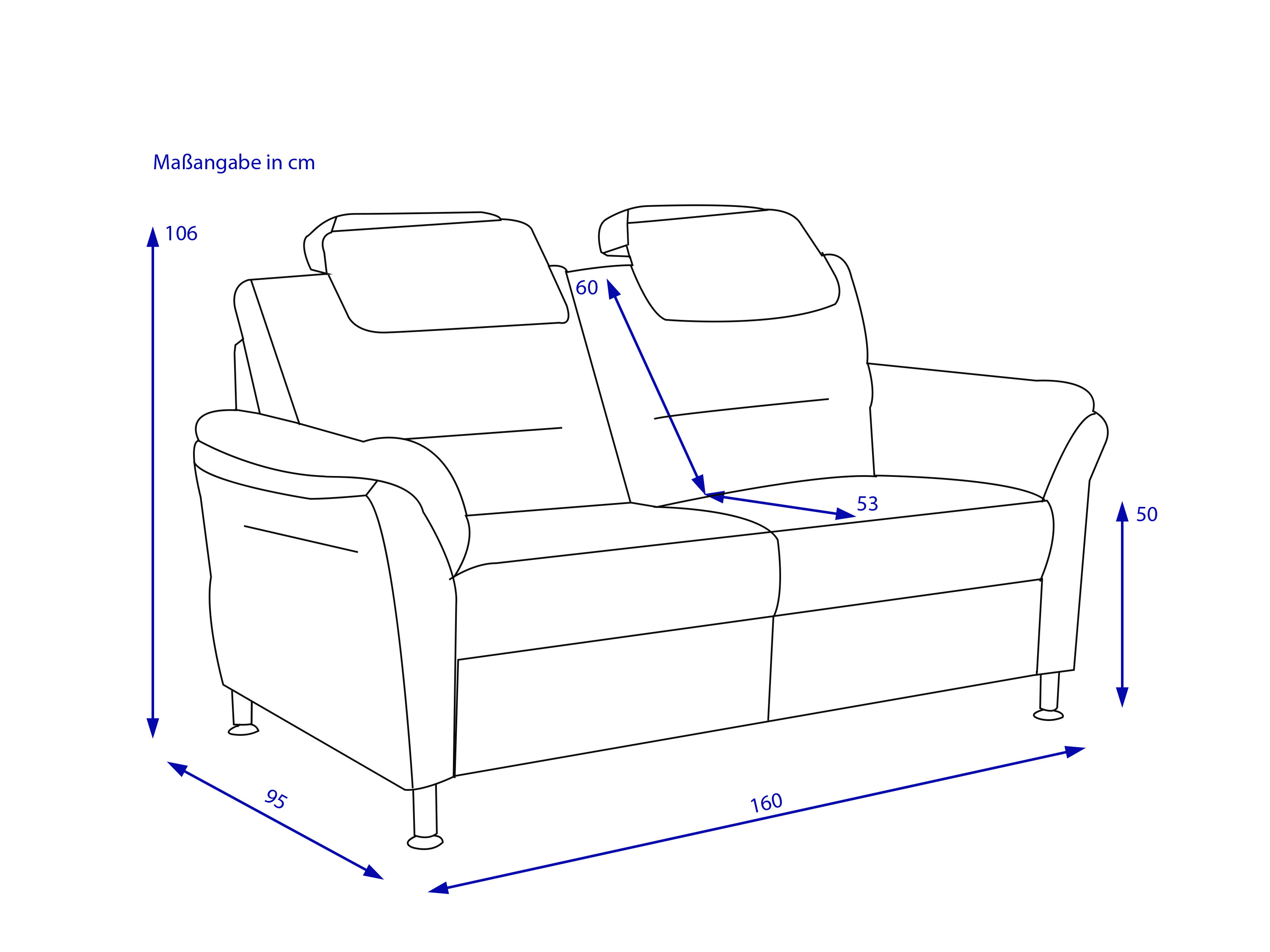 Sofa SYSTEMPOLSTER 2,5 Sitzer DAKOTA