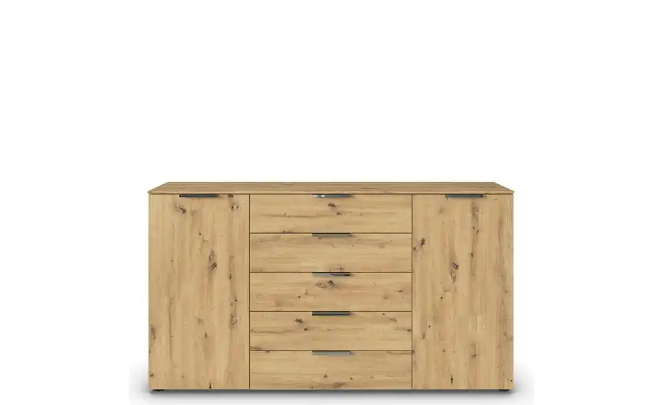 Sideboard Eiche Artisan (Nachbildung) Front: Dekor, Oberboden: Dekor 180 cm verchromt