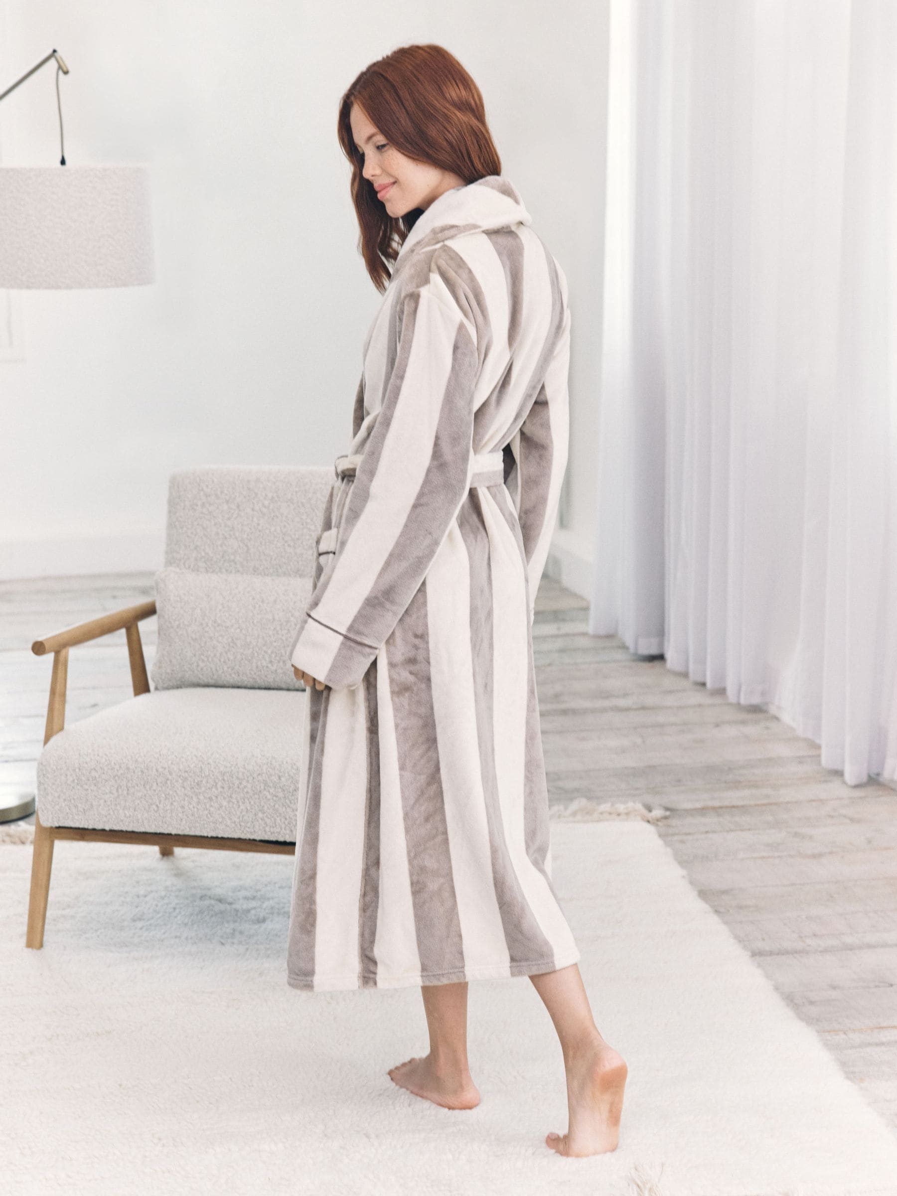 Bruin - Chelsea Peers Fleece Stripe Dressing Gown