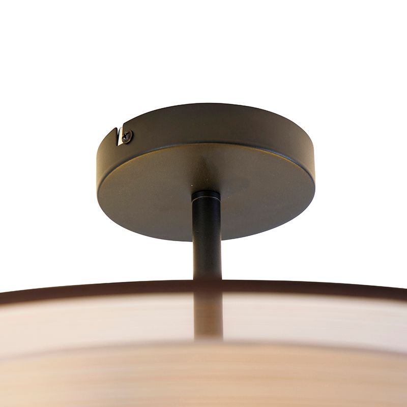 Moderne plafondlamp bruin met wit 50 cm 3-lichts - Drum Duo