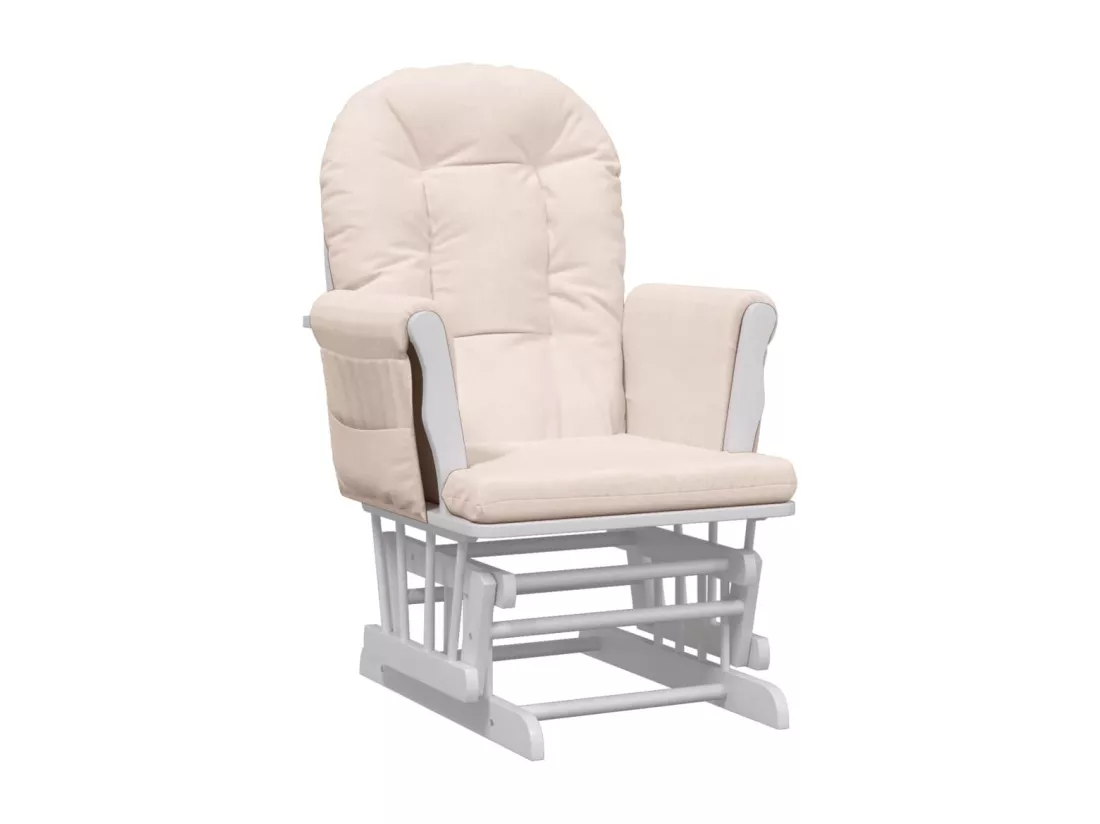 Chaise berçante avec repose-pied Rose clair Tissu