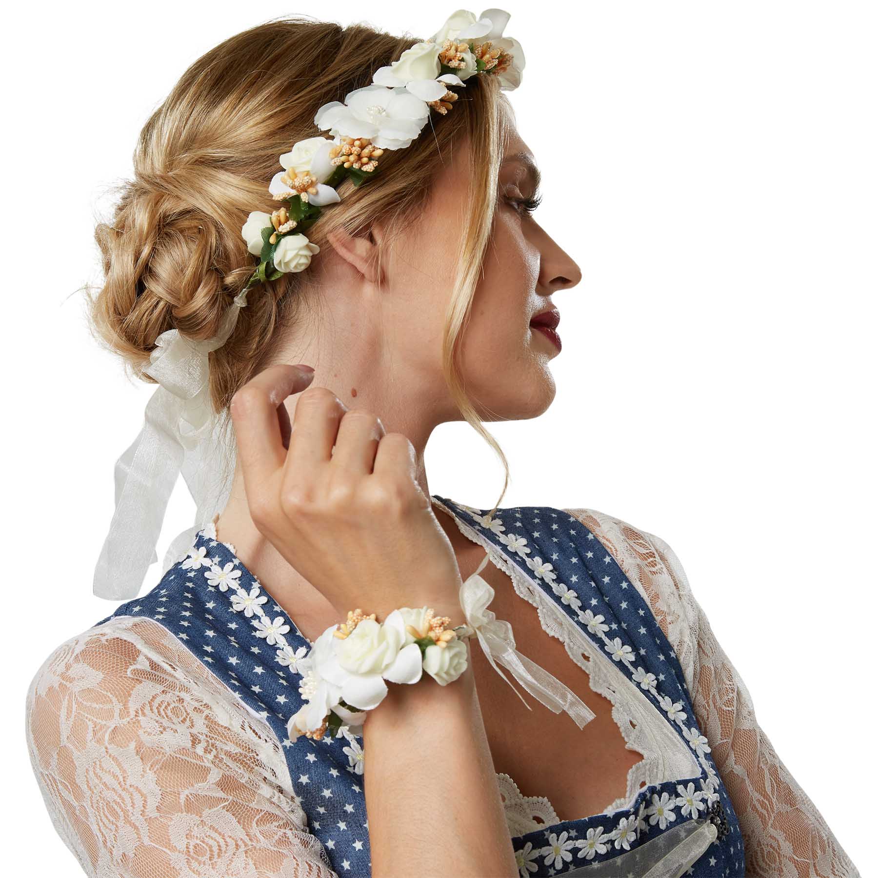 tectake® Blumenkranz und Armreif Hochzeit
