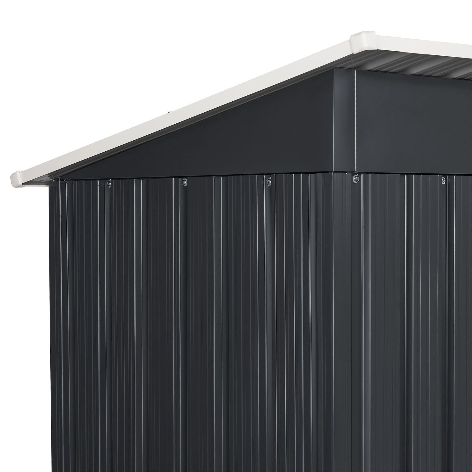 Juskys Metall Gerätehaus Geräteschuppen S - Pultdach, Schiebetür & Fundamentrahmen 1 m² anthrazit
