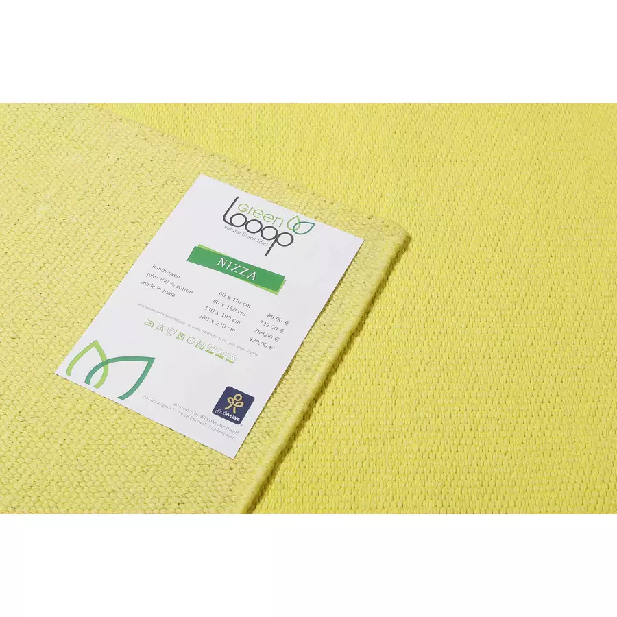 Green Looop Handweb-Teppich Nizza gelb