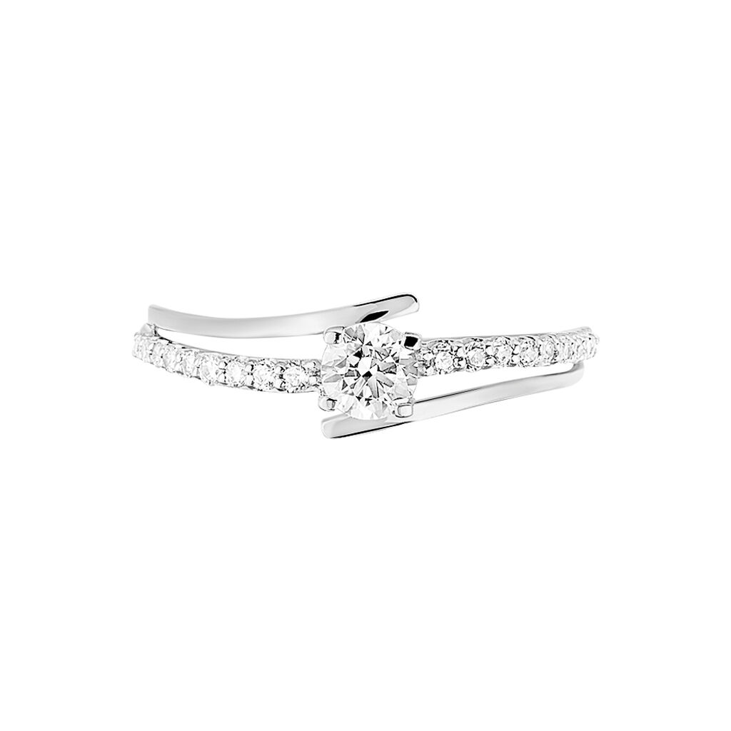 Bague April Or Blanc Oxyde De Zirconium