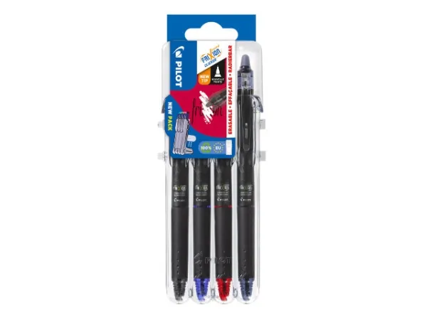 Pilot FriXion Point Clicker 0,5 mm - med 4 stk. ass. farver