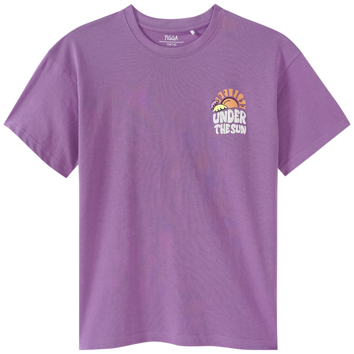 Yigga Jungen T-Shirt mit Rücken-Print lila