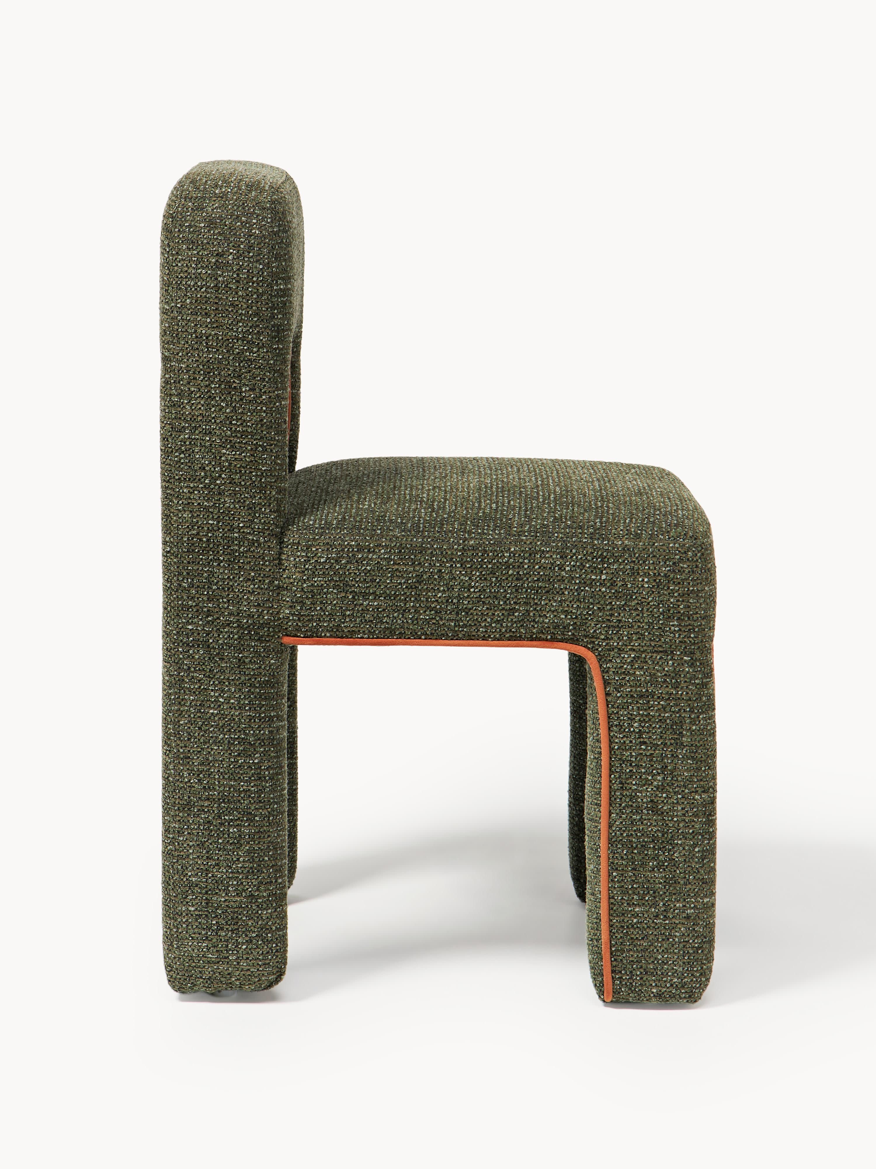 Bouclé gestoffeerde stoel Ana