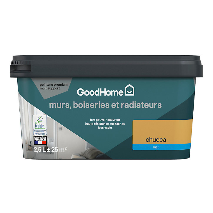 Peinture intérieure couleur murs, boiseries et radiateurs GoodHome mat chueca orange 2.5L